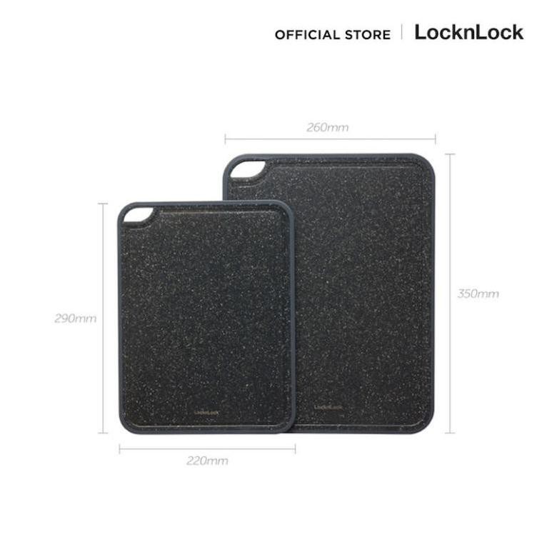 [Rẻ nhất shopee] Set 2 Thớt Kháng Khuẩn Lock&Lock Black Marble CKD009S2 Màu Đen