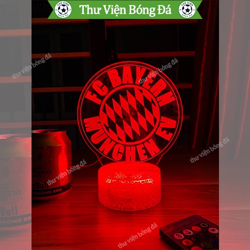 Đèn 3D Bayern Munich, Đèn Ngủ Logo Áo Bayern Munich Có Đế Pha Lê Kèm Điều Khiển Từ Xa – Đồ Bóng Đá