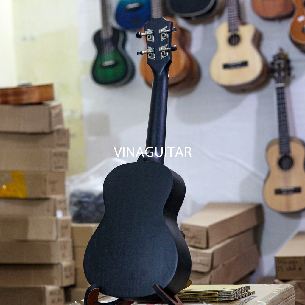 Đàn Ukulele Concert BWS Đen Nhám Full gỗ Mahogany