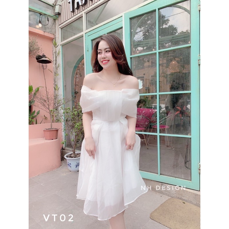 [ VT02 ] VÁY TRẮNG TK CÚP NGỰC