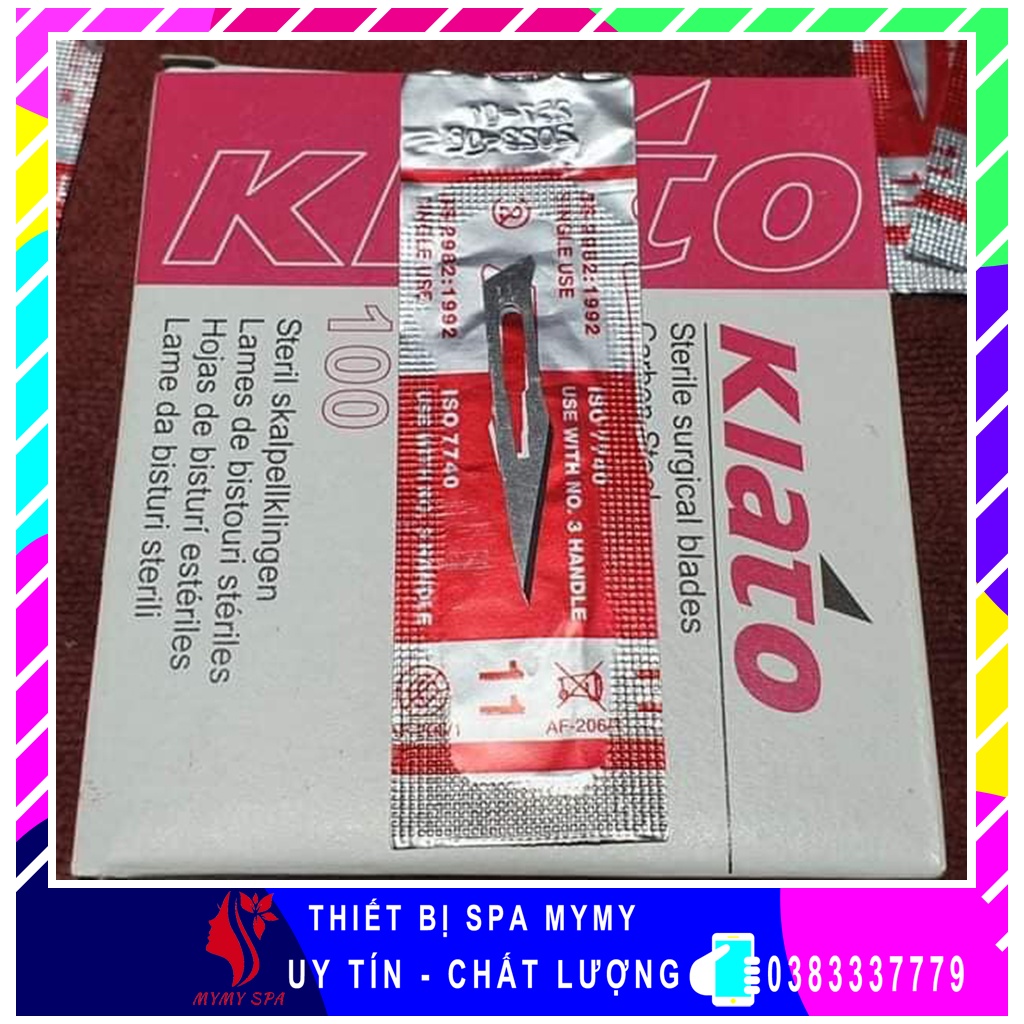 Dao chích mụn số 11 Kiato dùng trong spa thẩm mỹ viện [Hộp 100 lưỡi]