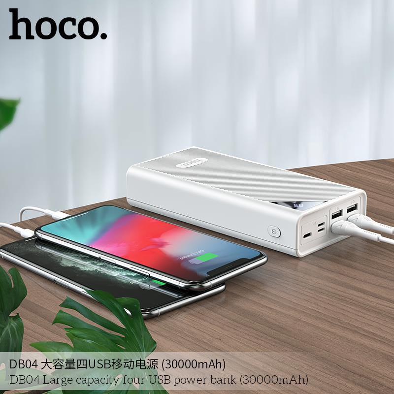 Sạc Dự Phòng 30000mAh Hoco DB04 Hỗ Trợ 4 Cổng USB - Bảo Hành Chính Hãng 12 Tháng