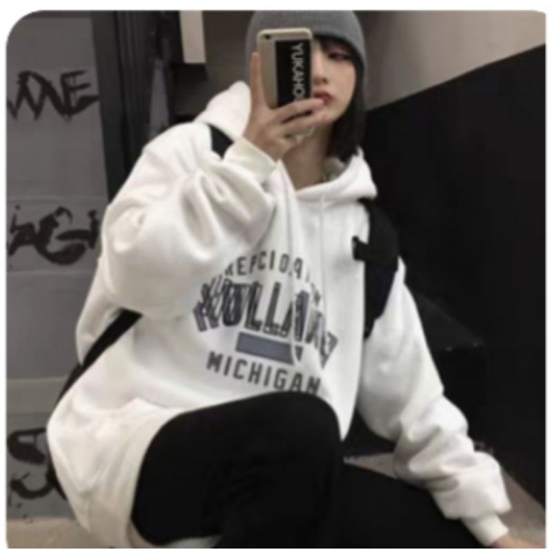 Áo hoodie nam nữ, áo sweater nỉ nam nữ from rông unisex chất nỉ ngoại siêu dày dặn TRẮNG ĐEN