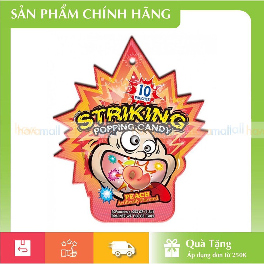 [ HÀNG CÔNG TY ] Kẹo Nổ Striking Vị Đào 15g