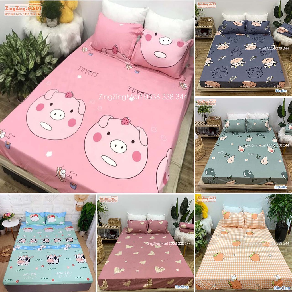 Bộ ga gối m6/m8 drap giường poly, ga trải giường + 2 vỏ gối nằm, có Hỏa tốc | BigBuy360 - bigbuy360.vn