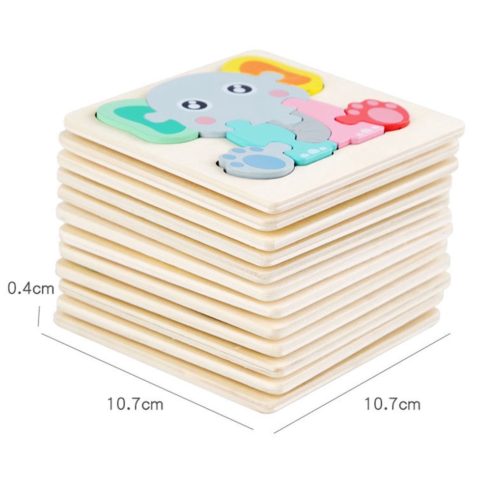 Đồ chơi ghép hình gỗ nổi 3D - 11x11x0.4cm - Đồ chơi giáo dục sớm cho bé