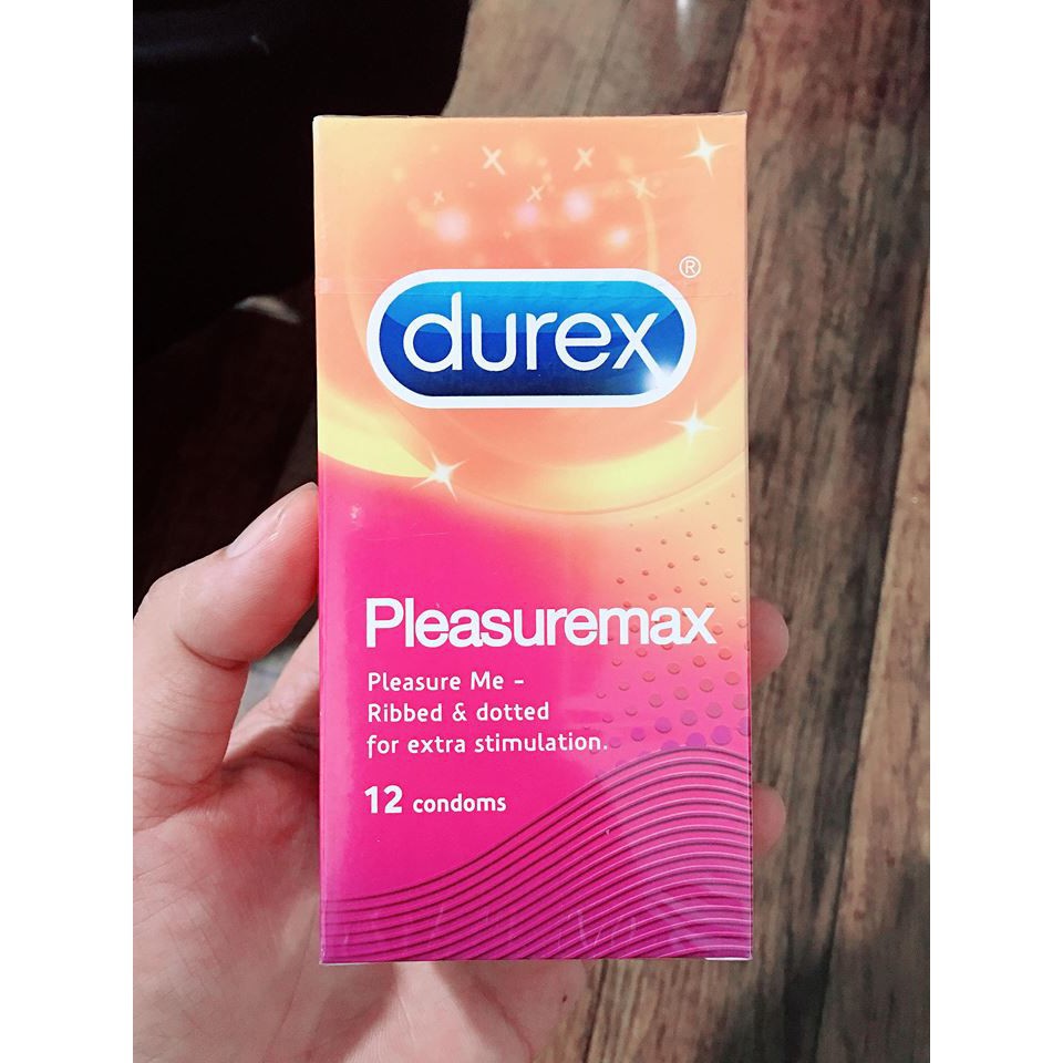 [GIÁ TỐT] HỘP 12 Bao cao su Durex Plesuremax - Gân gai nổi