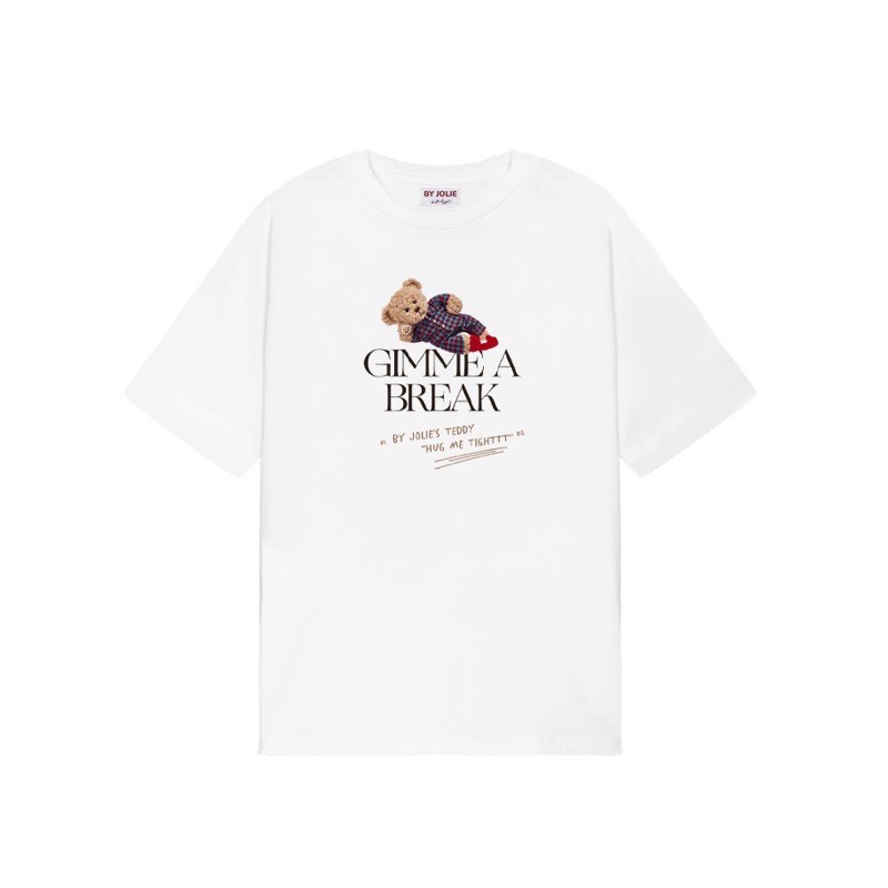 Áo phông unisex "GIMME A BREAK" Byjolie chất cotton thoáng mát đen trắng be