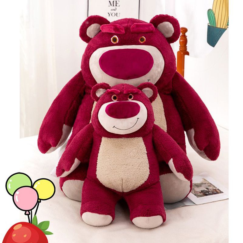 Toy Story 27cm/38cm/60cm Lotso Strawberry Bear Soft Plush Toy Props Stuffed Doll Kids Gift