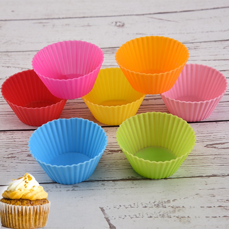 Khuôn Làm Bánh Muffin, Cupcake, Bánh Bông Lan Silicon Chịu Nhiệt