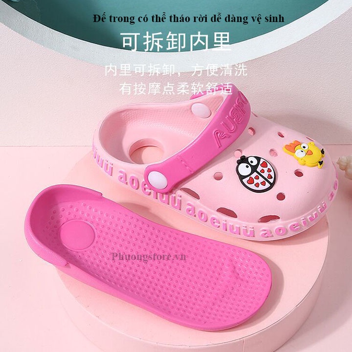 Dép sục cho bé gái bé trai từ 0-5 tuổi siêu nhẹ, kháng khuẩn DE06