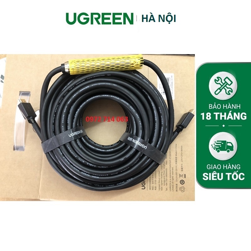 Cáp HDMI Ugreen 10m, 15m, 20m Hỗ trợ 4K 2K cao cấp- hàng chính hãng