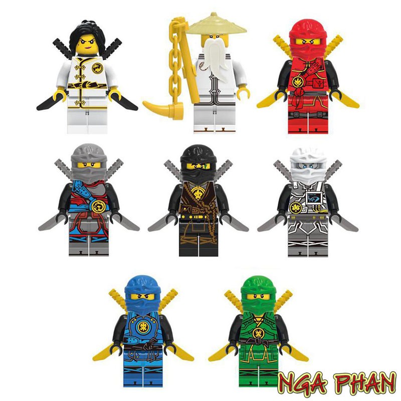 Trọn Bộ 8 Ninja Siêu Phàm Ninjago Lego Đồ Chơi Xếp Hình Lắp Ráp