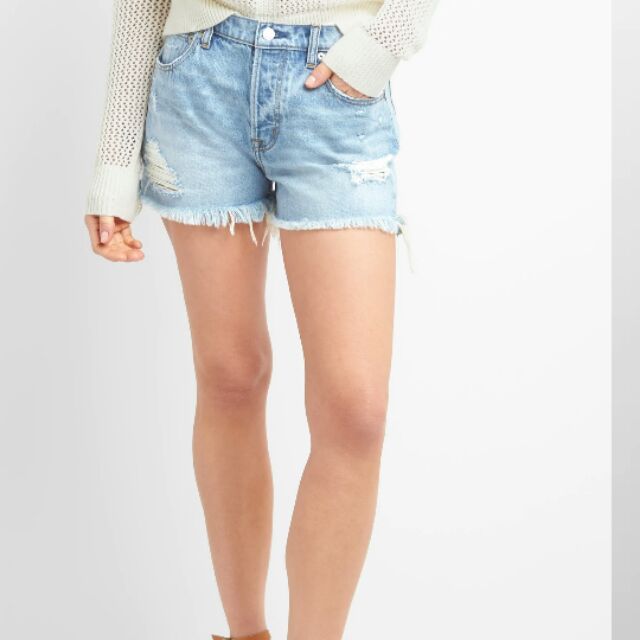 Quần short jean rách nữ GAP