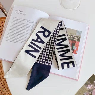 Khăn lụa quàng cổ headband thanh lịch kiểu Pháp vintage