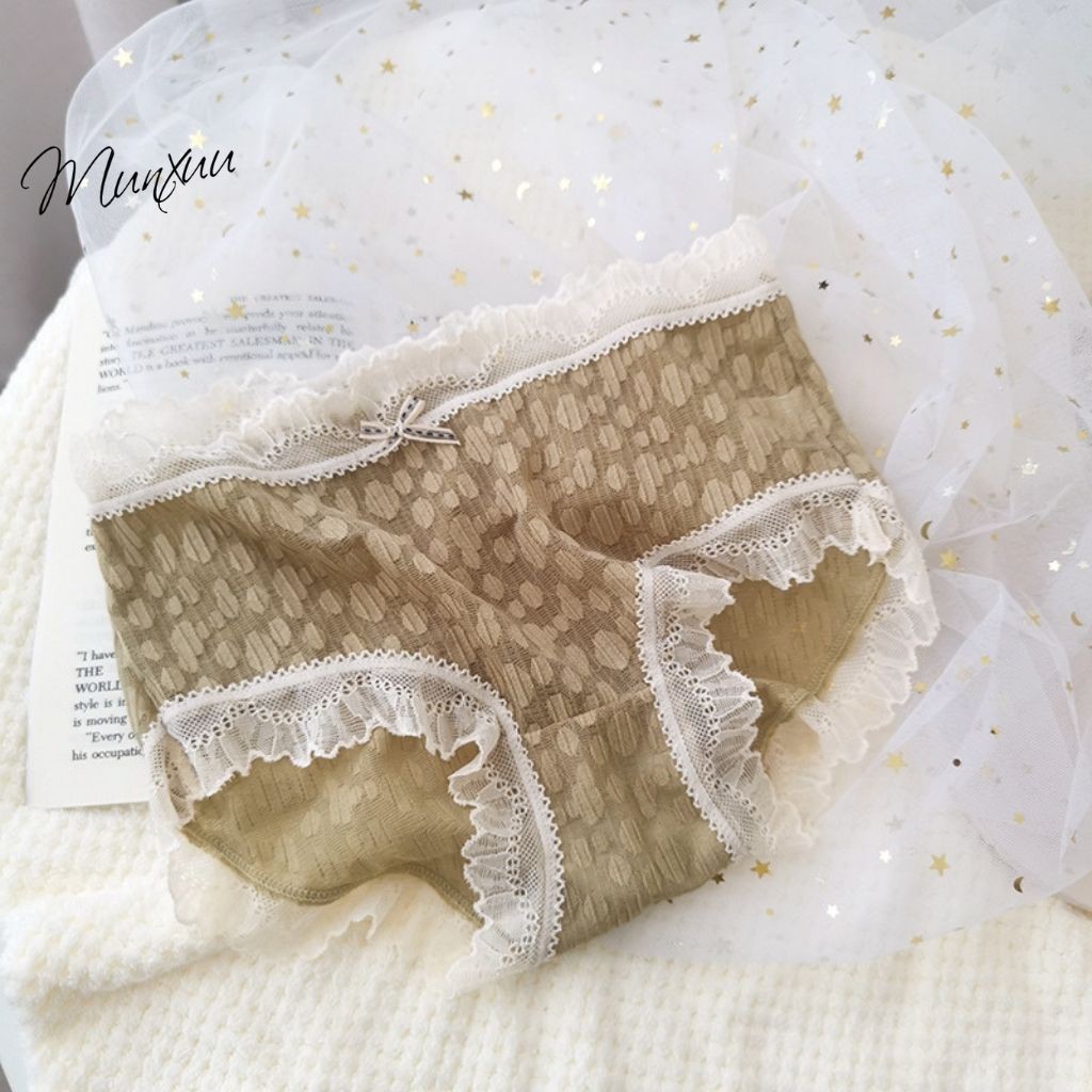 Quần lót nữ ren cao cấp MUNXUU màu pastel ngọt ngào nữ tính, chất liệu mềm mại an toàn kháng khuẩn - QC75