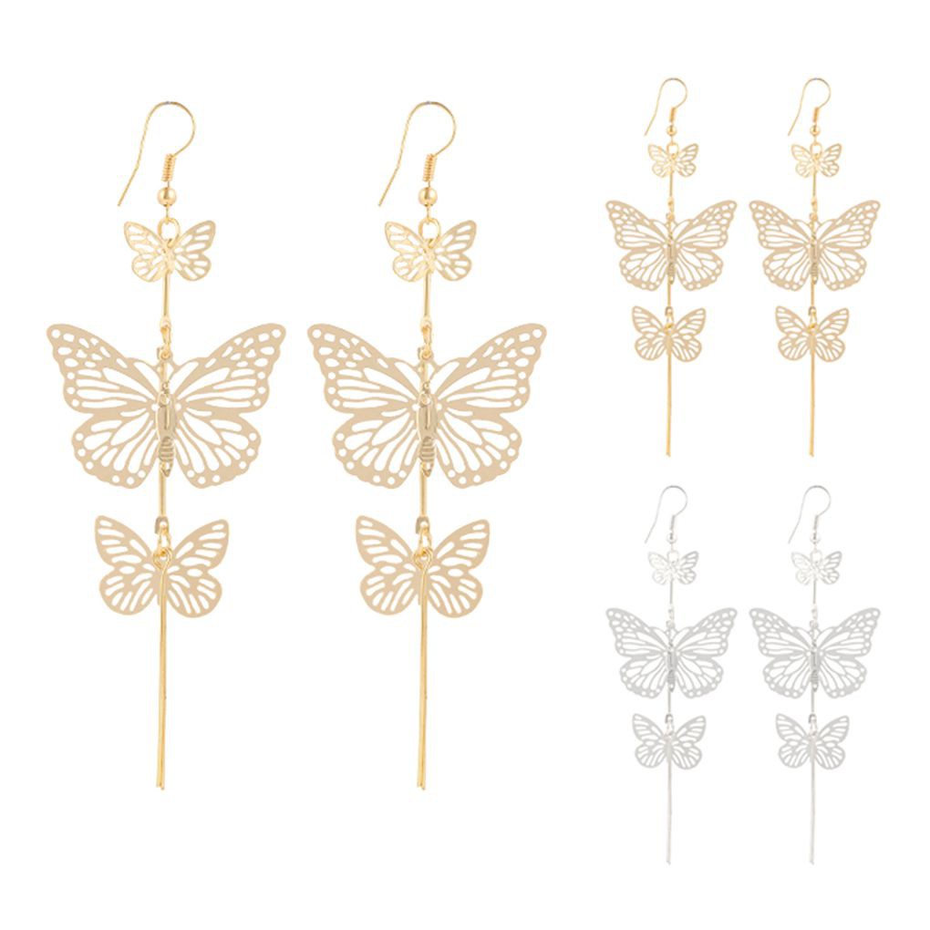 1 Đôi Bông Tai Dài Hình Bướm Quyến Rũ Dành Cho Nữ