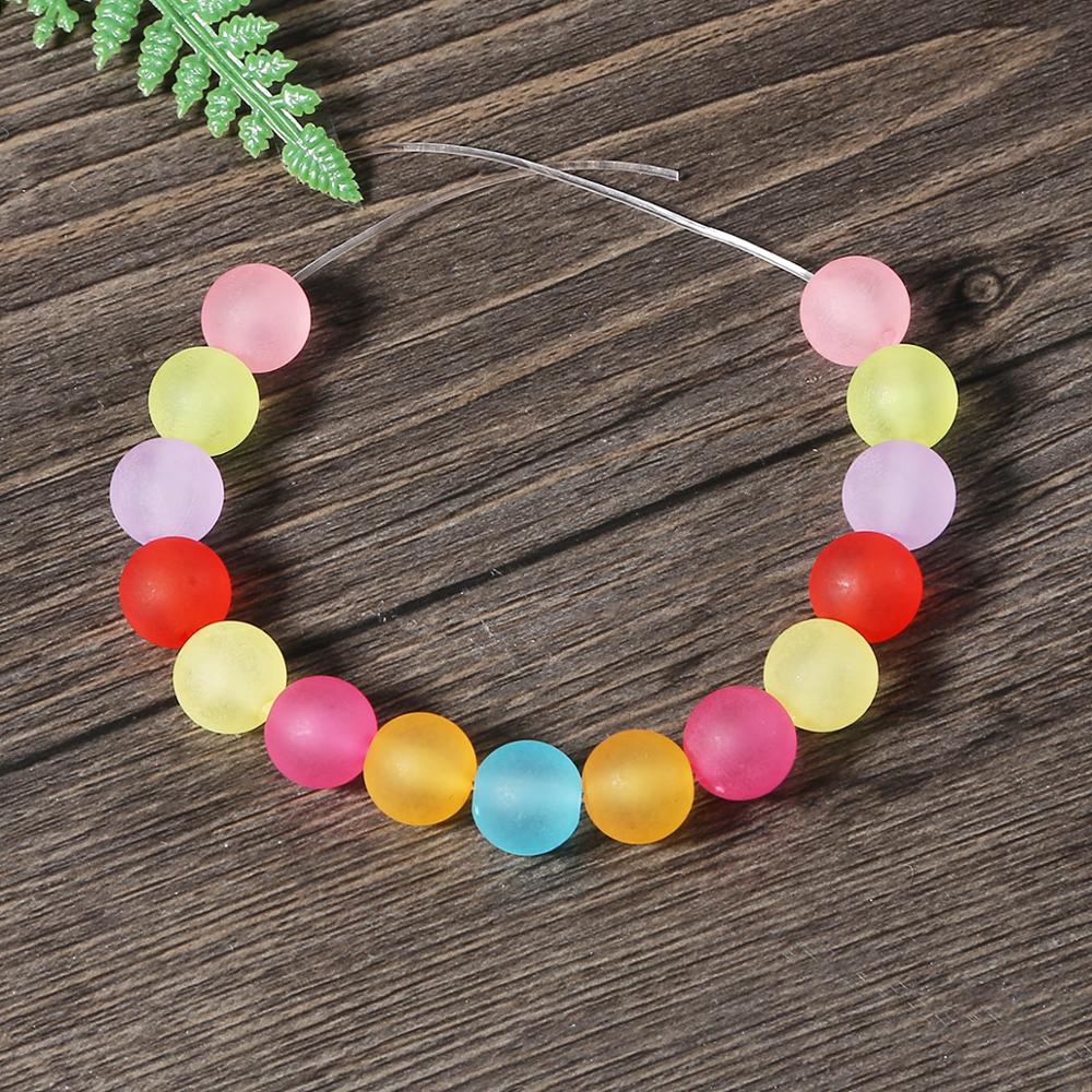 Hạt xâu chuỗi bằng nhựa acrylic hình tròn nhám trong suốt nhiều màu 4mm 6mm 8mm 10mm