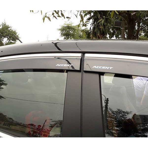 Vè che mưa xe Accent 2018 2019 2020 2021 2022 - mẫu viền inox cao cấp + tặng kèm keo tăng dính