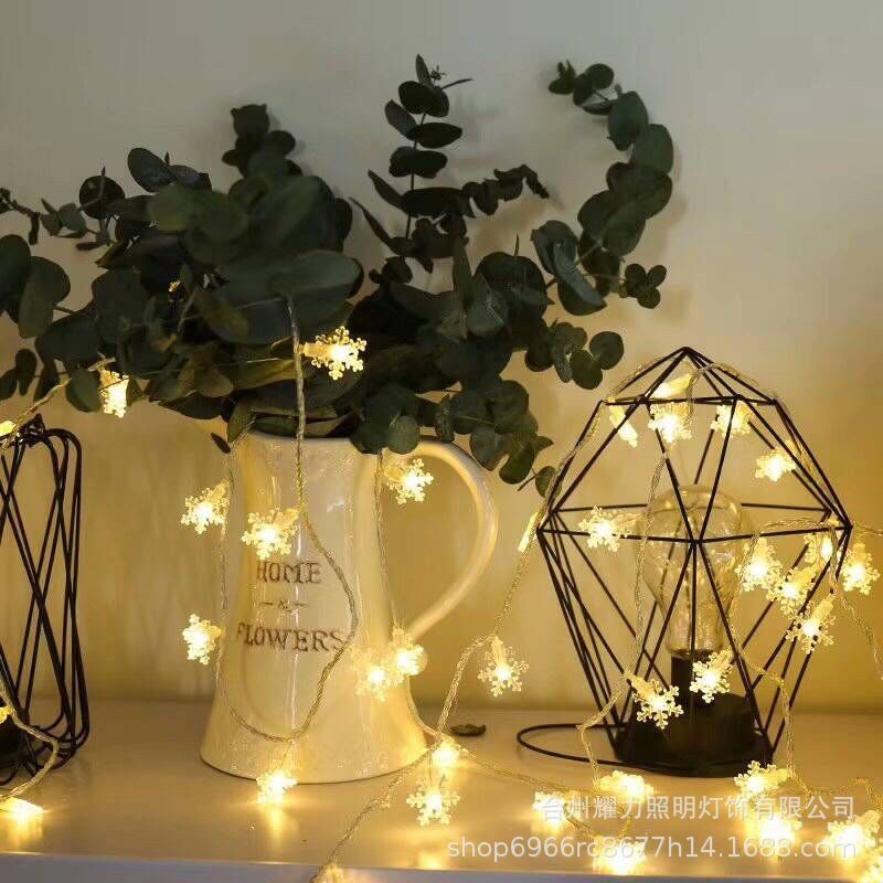 Đèn led dây 10m bông tuyết ánh vàng năng cắm điện siêu xink