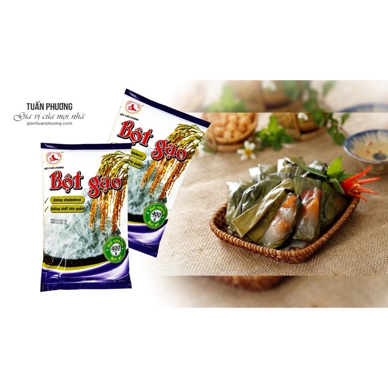 Bột gạo Tuấn Phương 400gr làm bánh canh, bánh giò, bánh bèo