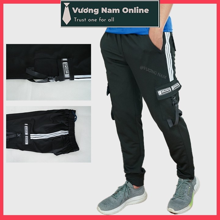 Quần túi hộp nam cao cấp vải thun co giãn đen jogger trẻ trung năng động VN74B