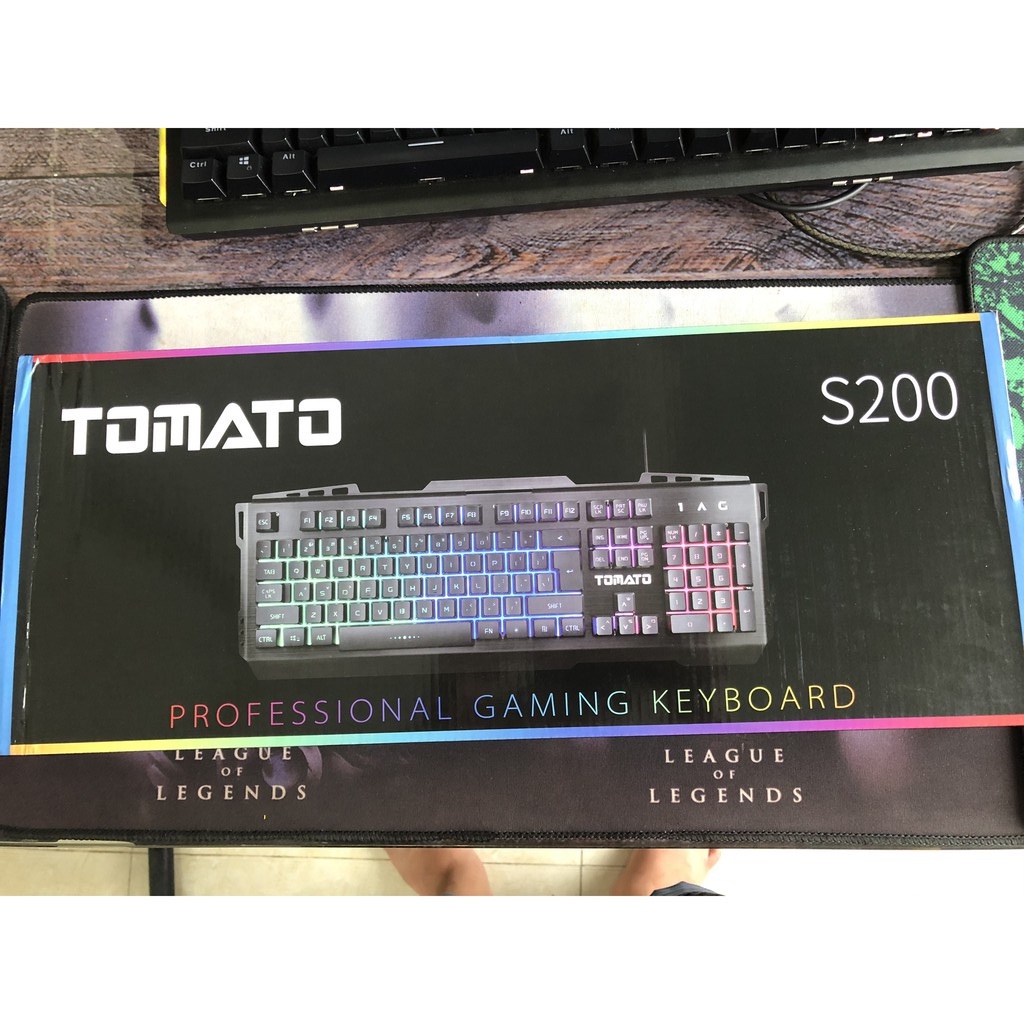 Bàn phím giả cơ TOMATO S200 mới 100% bảo hành 12 tháng - ARIGATO GCS200 - [thanh lý] Bàn phím led màu hàng mới không vỏ