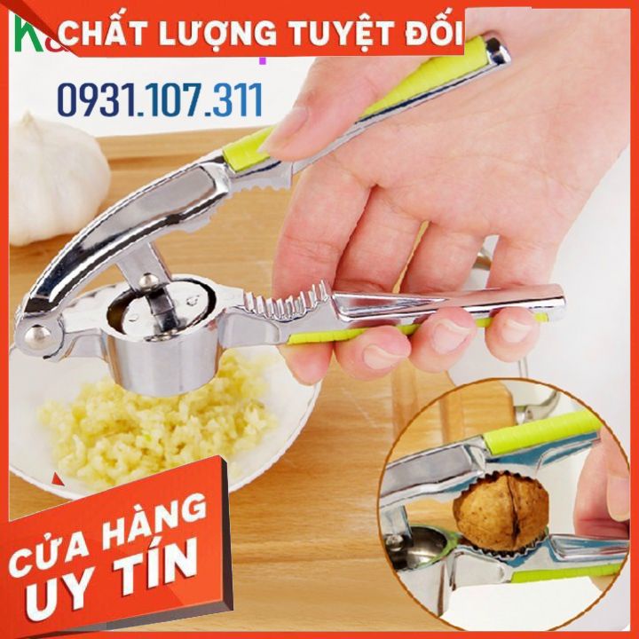 Dụng cụ ép tỏi bằng Inox K01 tiện dụng. Dụng cụ kẹp càng cua đa chức năng.