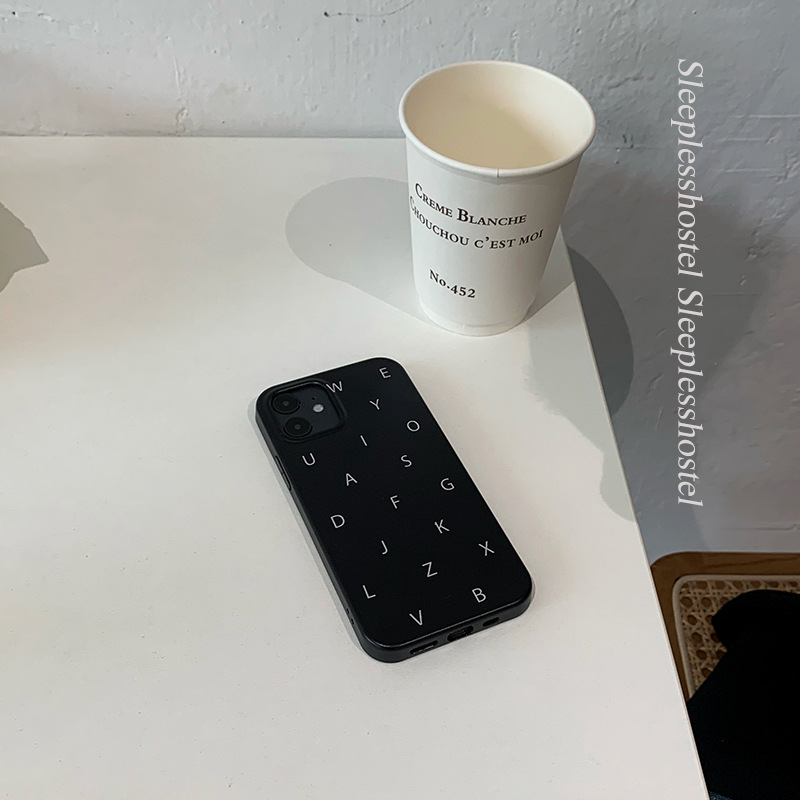 Ốp Điện Thoại In Chữ Màu Đen Cá Tính Cho Iphone 12 11promax 7 / 8 12Pro / max