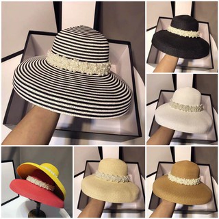 Mũ nón cói đèn lồng đai đính hạt mầu trắng cực đẹp