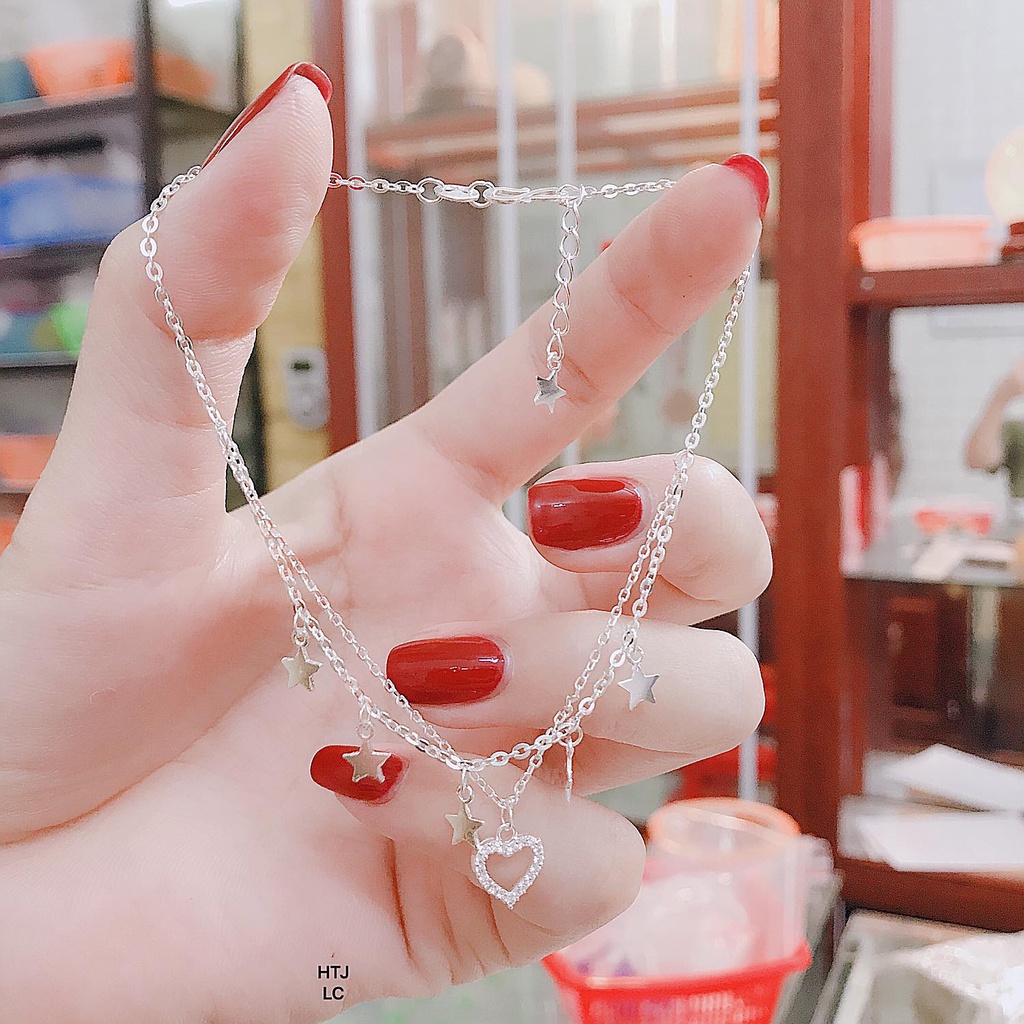Lắc chân bạc ta hình trái tim ♥️ Freeship ♥️ lắc bạc sáng bóng tôn lên vẻ đẹp cho phái nữ