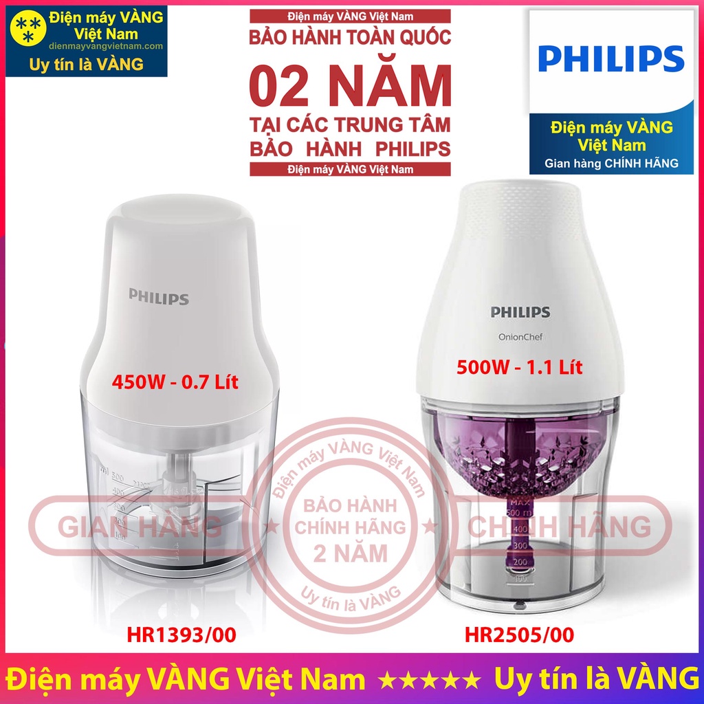 [Mã ELHA22 giảm 5% đơn 300K] Máy xay thịt, máy cắt Philips HR1393 HR2505 - Hàng chính hãng (Bảo hành 2 năm toàn quốc)