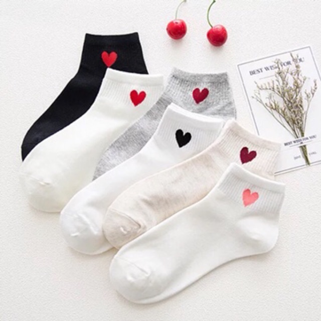 Tất Nữ Cotton Hình Tim Xuất Hàn ( T003 ) Hàng Loại Đẹp.