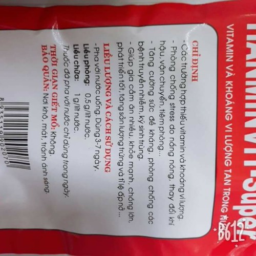 hamivitsuper 100g bổ sung vi ta min và khoáng chât thiết yếu cho vật nuôi