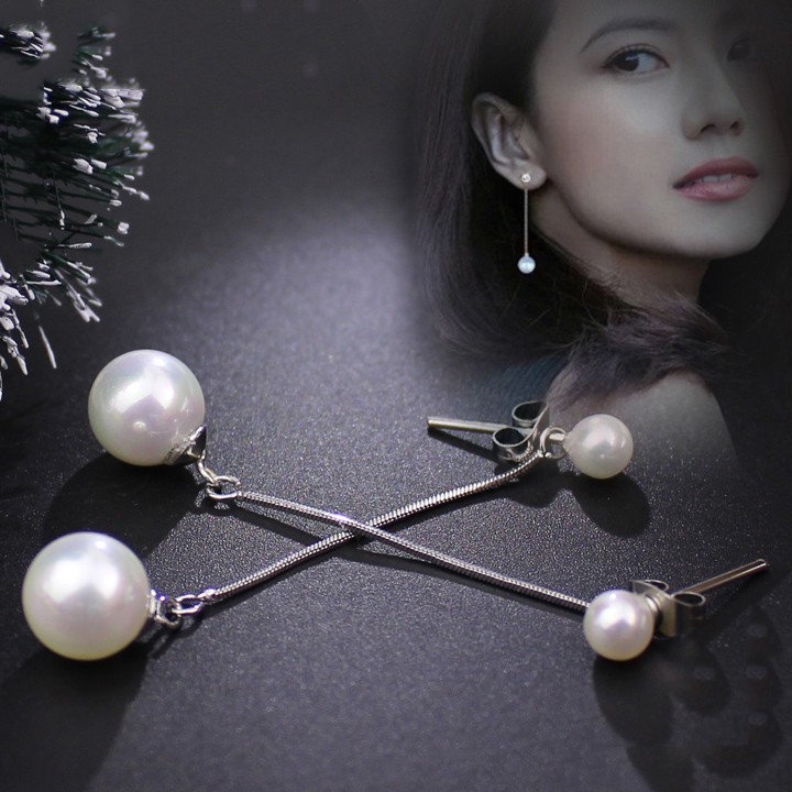 Bông tai inox ngọc trai giả