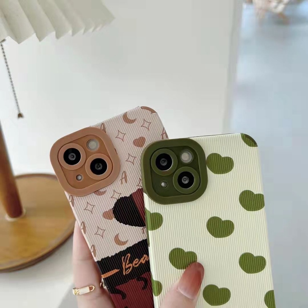 Ốp Điện Thoại Họa Tiết Trái Tim Màu Đen/Nâu Cho OPPO A16 A5 2020 A74 F7 F9 Reno5 6 5G RealmeC35 5 C11 2021 Narzo50A A15/A15S A54 A31 RealmeC21Y Reno 6Z A95 A94 A74 A3S A5S A7 A12 A53 A1K Reno5F Realm 8