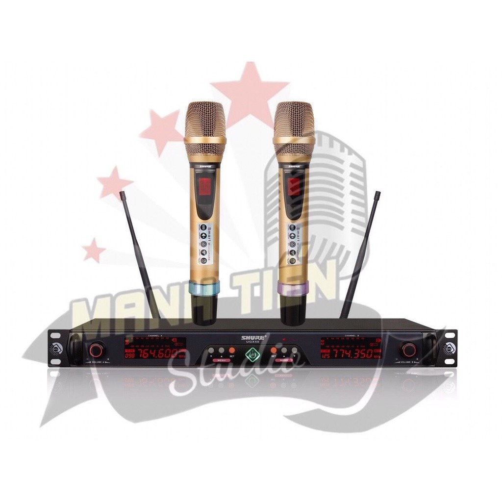 MICRO karaoke UGX 50 không dây New 2020 Board đỏ, 4 anten hàng loại 1 cao cấp 5.0