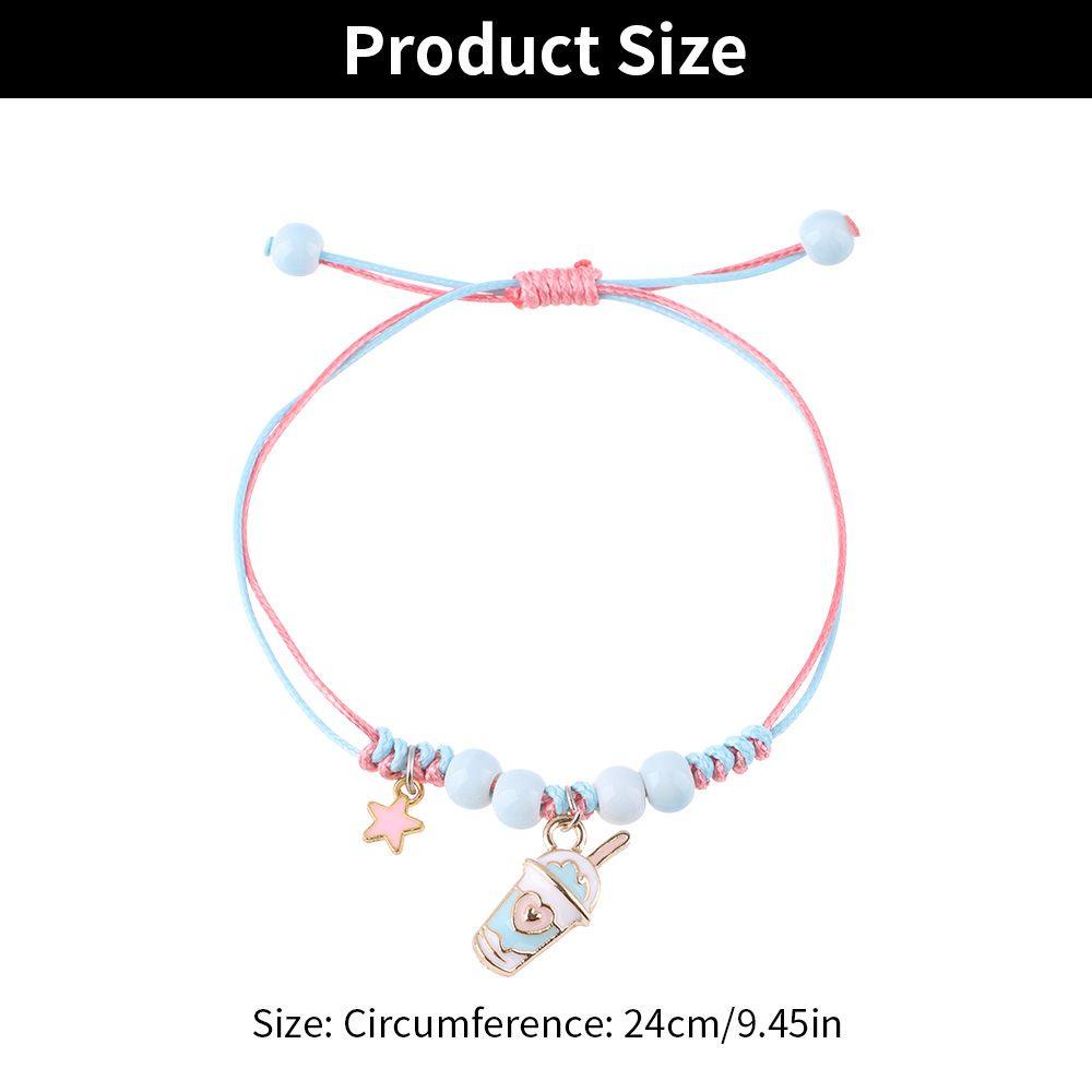 Vòng Tay Dây Bện Mặt Hoạt Hình Tráng Men Làm Quà Tặng Giáng Sinh Cho Bé Gái