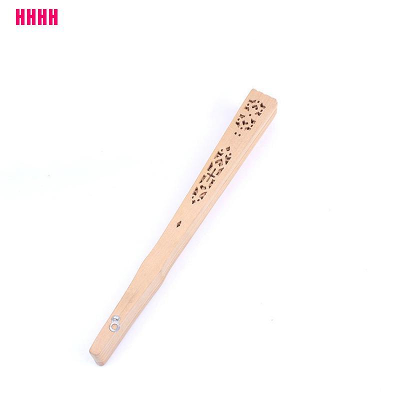 Quạt xếp cầm tay bằng gỗ tre khắc hoa văn cổ điển cho đám cưới