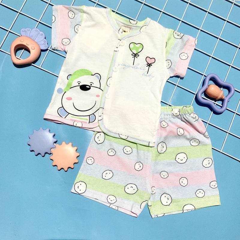 Bộ Sơ Sinh Cộc Tay, Bộ Quần Áo Sơ Sinh Cúc Giữa Cho Bé Trai Và Bé Gái Hàng Sịn Mềm Mại