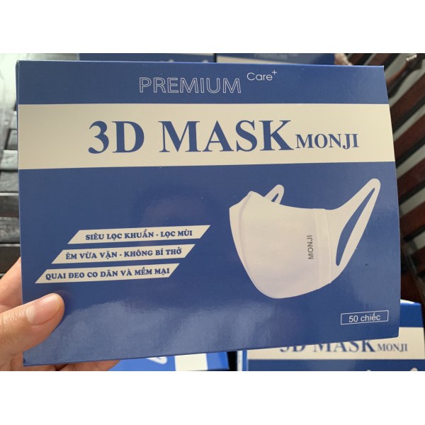 [Hộp 50c] Khẩu Trang 3D MASK Monji Chính Hãng Thời Trang [CÓ VIDEO QUAY TRỰC TIẾP]