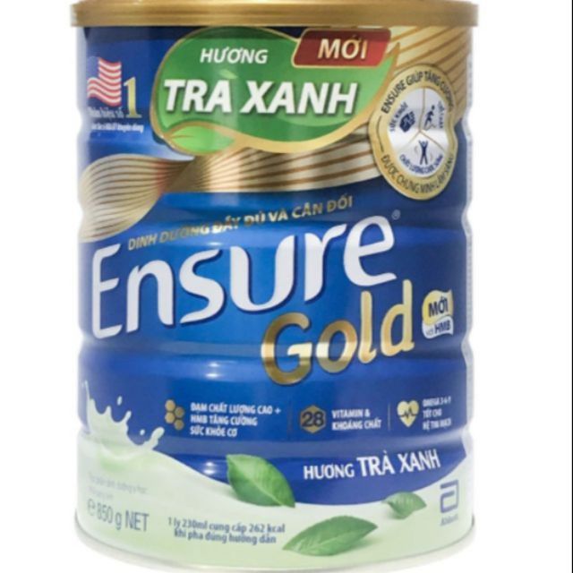 Sữa bột Ensure Gold Hương trà xanh lon 850g