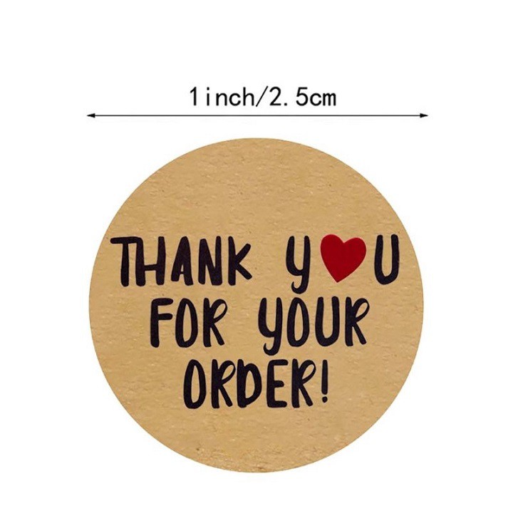 1 Cuộn / 500 Miếng Dán In Chữ THANK YOU FOR YOUR ORDER Thay Lời Cám Ơn Dán Lên Sản Phẩm Của Bạn