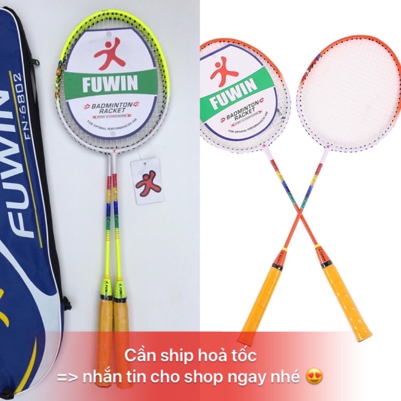 Cặp vợt cầu lông FUWIN 6802 (khung sắt)