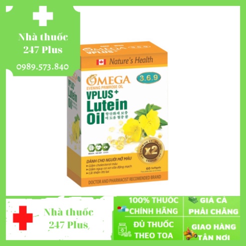 Viên uống Omega 3 6 9 VPlus + Lutein oil 60V thành phần dầu cá, dầu gấc, dầu hoa anh thảo giúp giảm xơ vữa động mạch - 2
