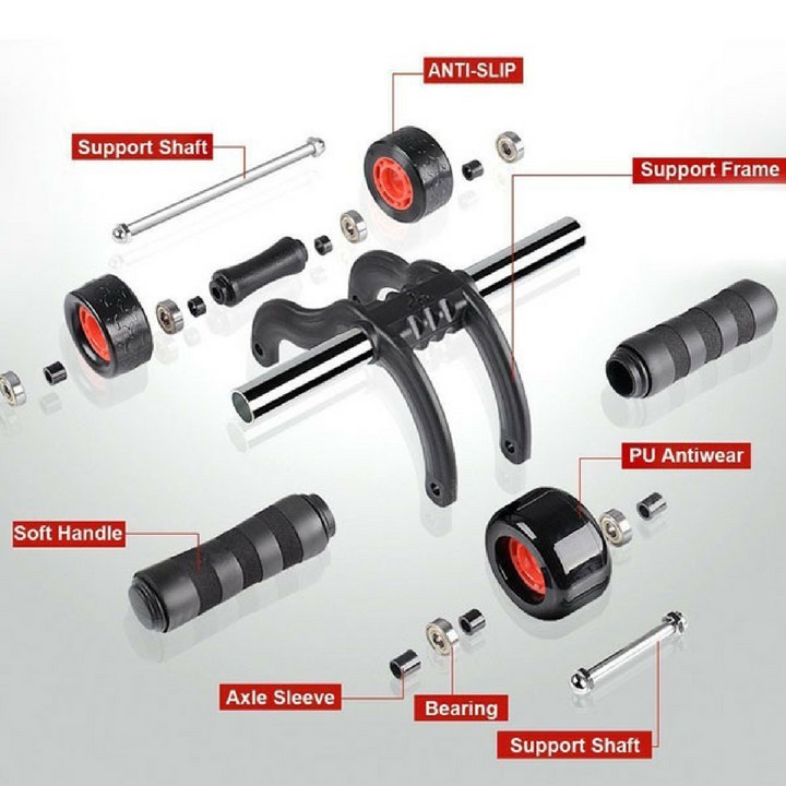 [XẢ KHO+FREE SHIP] Combo Con lăn tập cơ bụng + thảm lót dụng cụ tập cơ bụng đa năng - tập GYM tại nhà