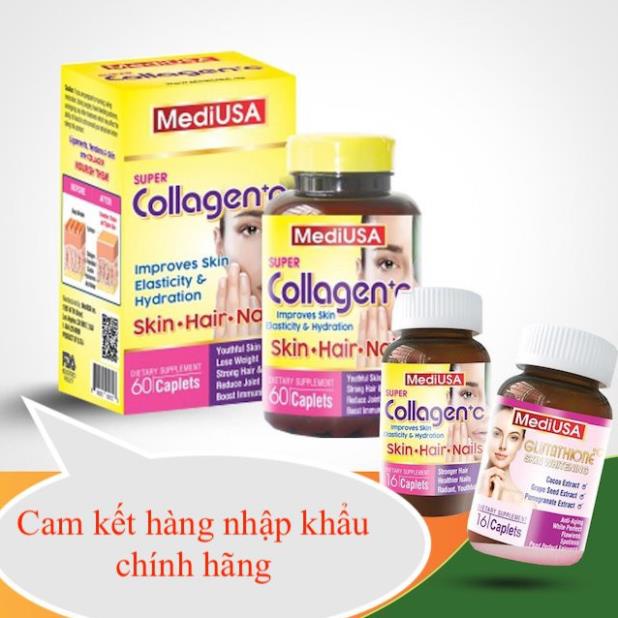 [GIÁ GỐC] MediUSA Super Collagen +C chống oxi hóa làn da, đẹp mịn màng  60 viên