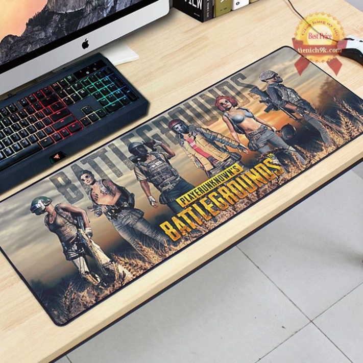 [Hàng xịn] Lót chuột chơi game PUBG bo viền – Bàn di chuột lớn 80x30 cm