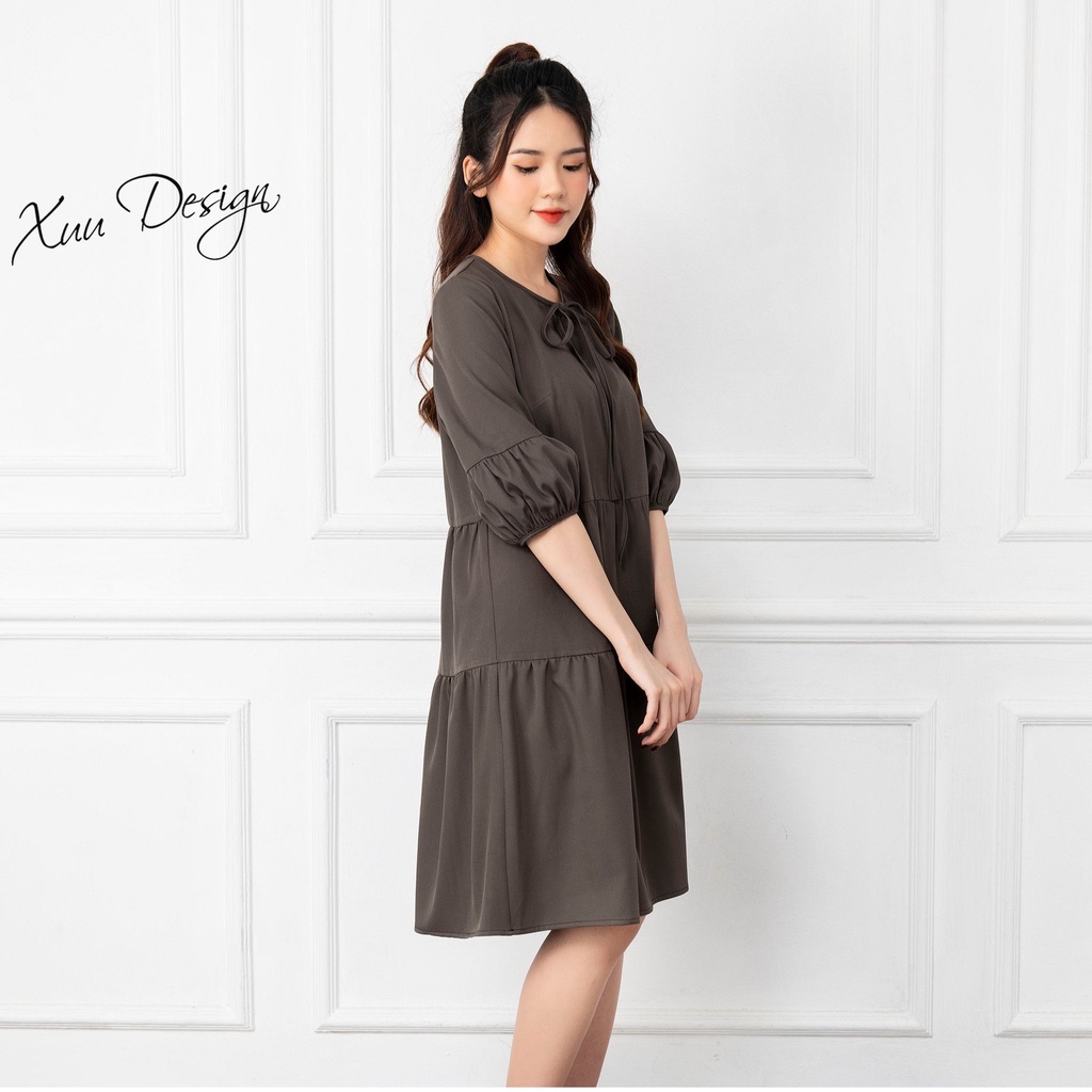 Đầm babydoll XUU tay lỡ, thiết kế phối tầng dáng suông Xuu Design V03 | BigBuy360 - bigbuy360.vn