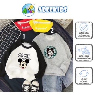 Áo Nỉ Da Cá Hoạt Hình MicKey Thu Đông Size 8-25kg Cho Bé Trai Và Bé Gái AN01.